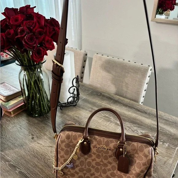 Coach Brown Satchel with Signature Monogram